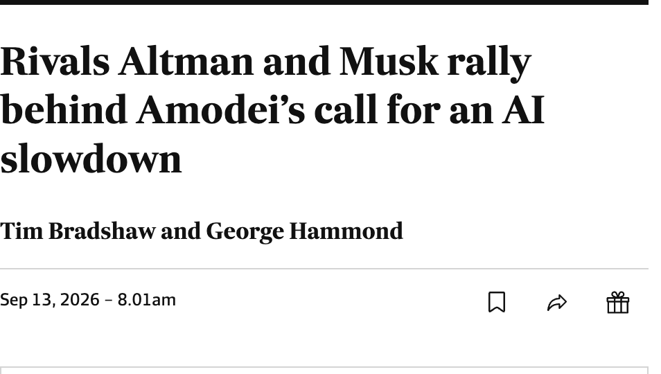 Sam Altman và Elon Musk bất ngờ cùng kêu gọi giảm tốc AI sau cảnh báo mới từ CEO Anthropic